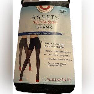 ASSETS Red Hot Label SPANX Textured Lace Zigzag BLACK SIZE 4D BLACK 180-220lbs